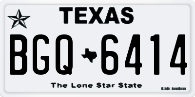 TX license plate BGQ6414