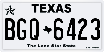 TX license plate BGQ6423