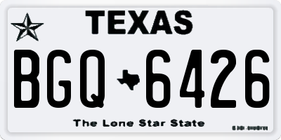 TX license plate BGQ6426