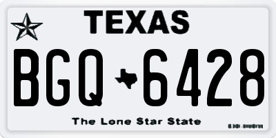 TX license plate BGQ6428