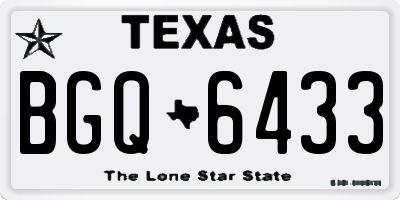 TX license plate BGQ6433