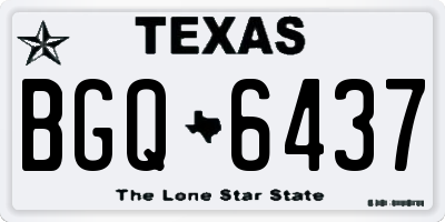TX license plate BGQ6437