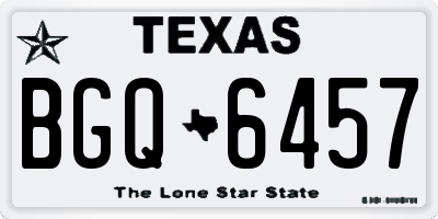TX license plate BGQ6457