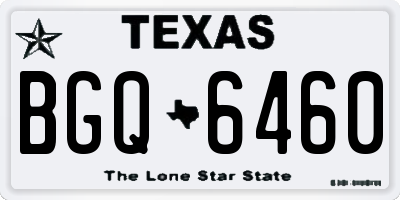 TX license plate BGQ6460