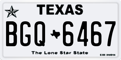 TX license plate BGQ6467
