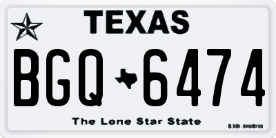 TX license plate BGQ6474