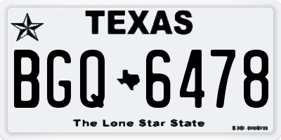 TX license plate BGQ6478