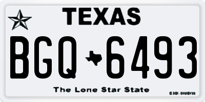 TX license plate BGQ6493