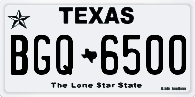 TX license plate BGQ6500