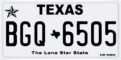 TX license plate BGQ6505