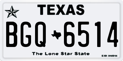 TX license plate BGQ6514