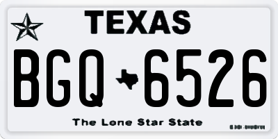 TX license plate BGQ6526