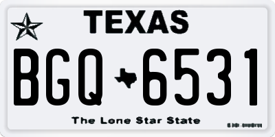 TX license plate BGQ6531