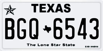 TX license plate BGQ6543