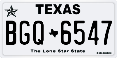 TX license plate BGQ6547