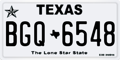 TX license plate BGQ6548