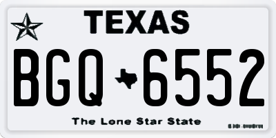TX license plate BGQ6552