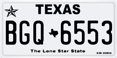 TX license plate BGQ6553