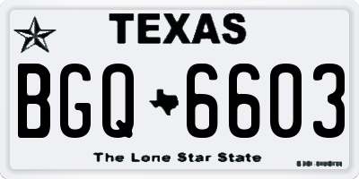 TX license plate BGQ6603