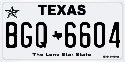 TX license plate BGQ6604
