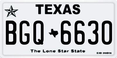 TX license plate BGQ6630