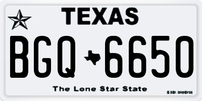 TX license plate BGQ6650