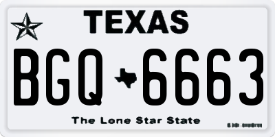 TX license plate BGQ6663