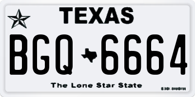 TX license plate BGQ6664