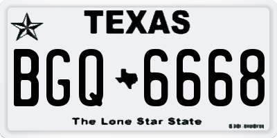 TX license plate BGQ6668