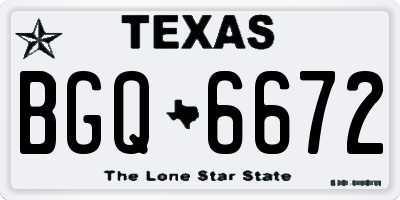 TX license plate BGQ6672