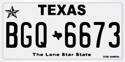 TX license plate BGQ6673
