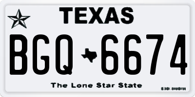 TX license plate BGQ6674