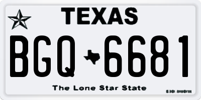 TX license plate BGQ6681