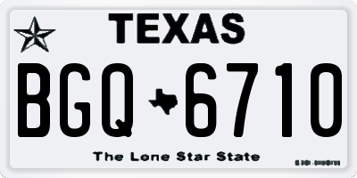 TX license plate BGQ6710