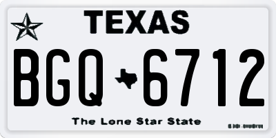 TX license plate BGQ6712