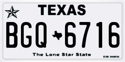 TX license plate BGQ6716