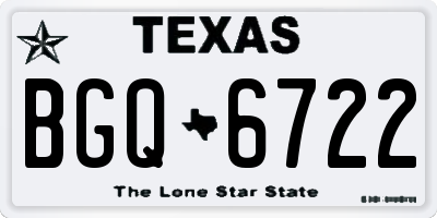 TX license plate BGQ6722