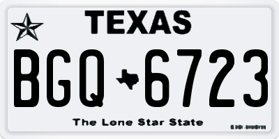 TX license plate BGQ6723