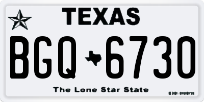 TX license plate BGQ6730