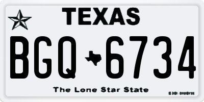 TX license plate BGQ6734