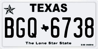 TX license plate BGQ6738