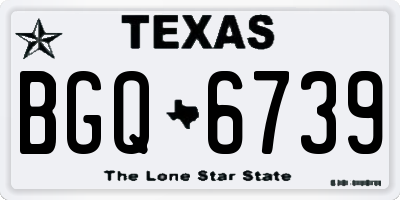 TX license plate BGQ6739