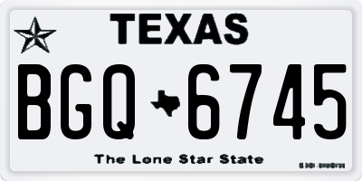 TX license plate BGQ6745