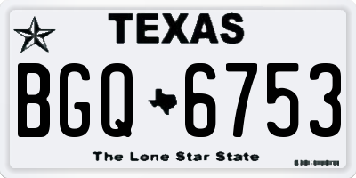 TX license plate BGQ6753