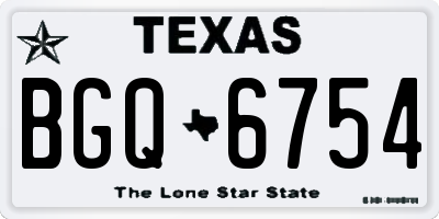 TX license plate BGQ6754