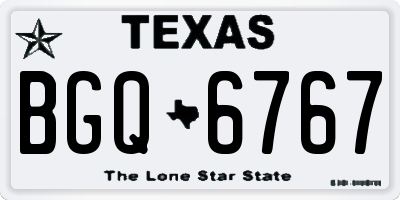 TX license plate BGQ6767