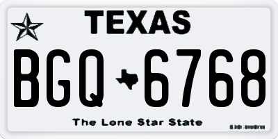 TX license plate BGQ6768