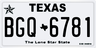 TX license plate BGQ6781