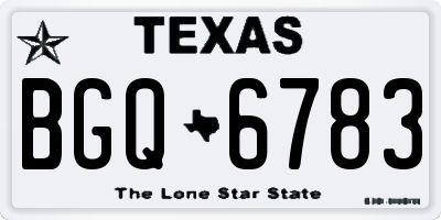 TX license plate BGQ6783