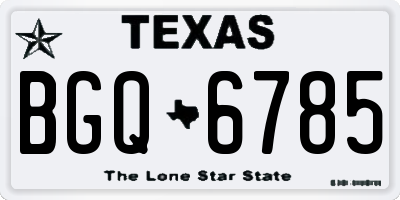 TX license plate BGQ6785